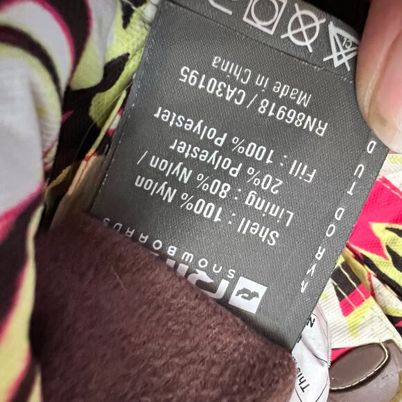 Ride Snowboard Pants Youth Large Waterproof Abstract Pink Yellow Snow - Picture 5 of 8